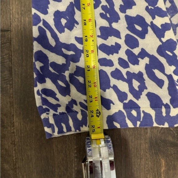 ANN TAYLOR LOFT Petites Size SP Purple Animal Print Cardigan Y2K Office - Picture 15 of 15